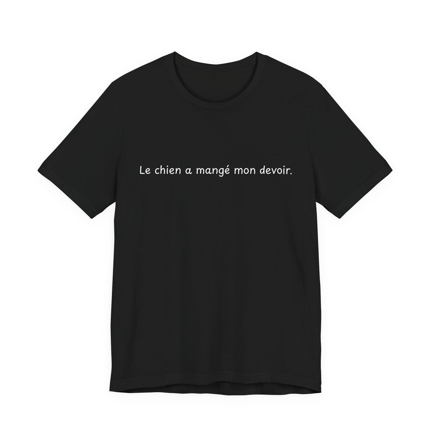 APPAREL: 'Le chien a mangé mon devoir.' Tee Black